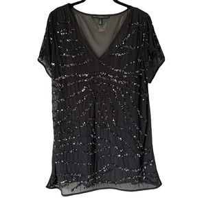 WHBM black sequin top
